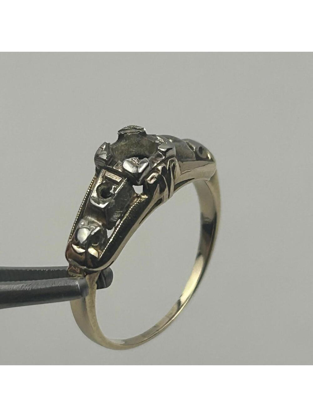 Granat Bros 14k Yellow Gold Engagement Ring Setting Mounting 1.84 Grams NO STONE - Picture 6 of 16